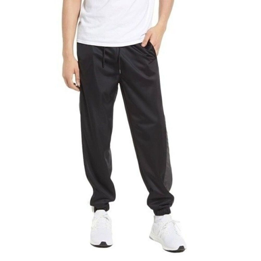 Topman Men's Colorblock Black Gray and White Jogging Pants NWT